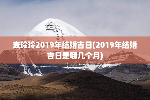 麦玲玲2019年结婚吉日(2019年结婚吉日是哪几个月)第1张-八字查询