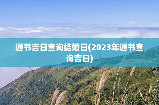 通书吉日查询结婚日(2023年通书查询吉日)第1张-八字查询