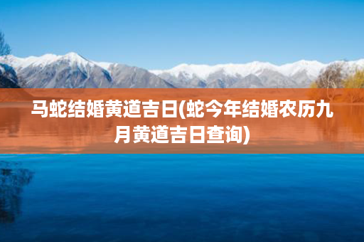 马蛇结婚黄道吉日(蛇今年结婚农历九月黄道吉日查询)第1张-八字查询