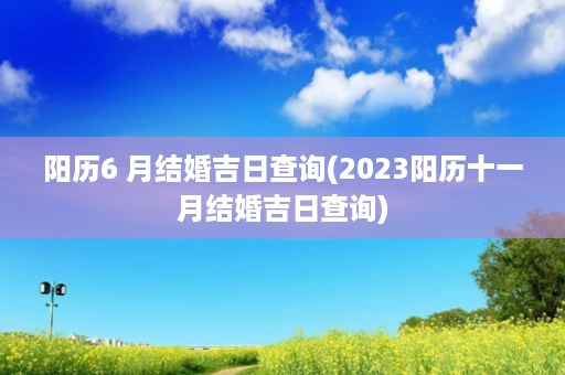 阳历6 月结婚吉日查询(2023阳历十一月结婚吉日查询)第1张-八字查询