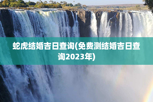 蛇虎结婚吉日查询(免费测结婚吉日查询2023年)第1张-八字查询