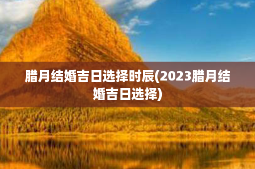 腊月结婚吉日选择时辰(2023腊月结婚吉日选择)第1张-八字查询