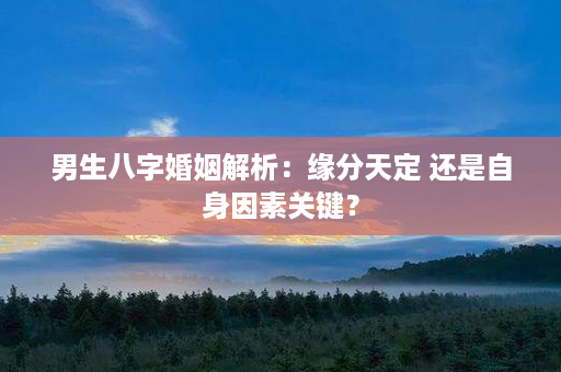 男生八字婚姻解析：缘分天定 还是自身因素关键？第1张-八字查询