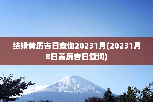 结婚黄历吉日查询20231月(20231月8日黄历吉日查询)第1张-八字查询