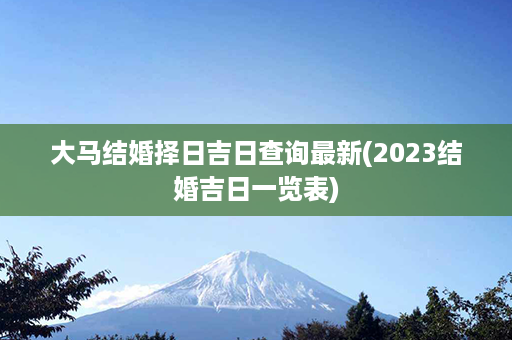 大马结婚择日吉日查询最新(2023结婚吉日一览表)第1张-八字查询