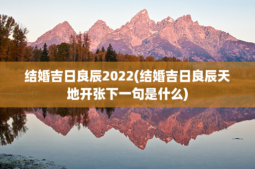 结婚吉日良辰2022(结婚吉日良辰天地开张下一句是什么)第1张-八字查询