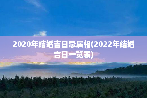 2020年结婚吉日忌属相(2022年结婚吉日一览表)第1张-八字查询