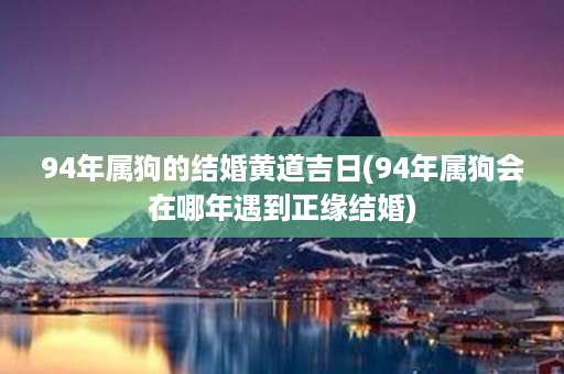 94年属狗的结婚黄道吉日(94年属狗会在哪年遇到正缘结婚)第1张-八字查询