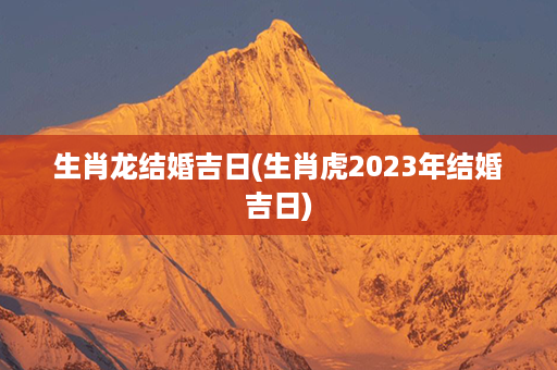 生肖龙结婚吉日(生肖虎2023年结婚吉日)第1张-八字查询