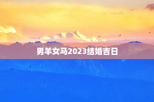 男羊女马2023结婚吉日第1张-八字查询