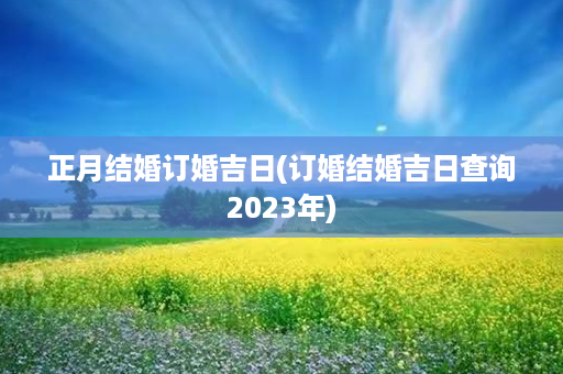 正月结婚订婚吉日(订婚结婚吉日查询2023年)第1张-八字查询