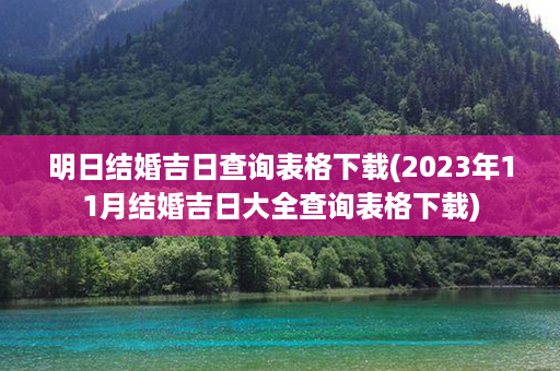 明日结婚吉日查询表格下载(2023年11月结婚吉日大全查询表格下载)第1张-八字查询