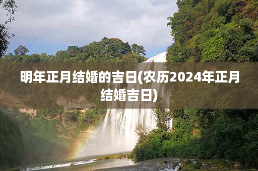 明年正月结婚的吉日(农历2024年正月结婚吉日)第1张-八字查询