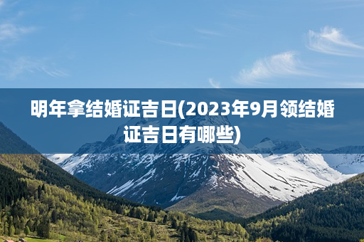 明年拿结婚证吉日(2023年9月领结婚证吉日有哪些)第1张-八字查询