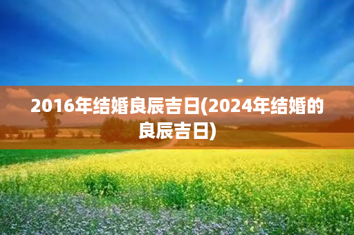 2016年结婚良辰吉日(2024年结婚的良辰吉日)第1张-八字查询