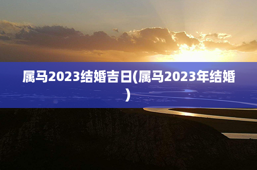 属马2023结婚吉日(属马2023年结婚)第1张-八字查询