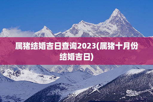 属猪结婚吉日查询2023(属猪十月份结婚吉日)第1张-八字查询