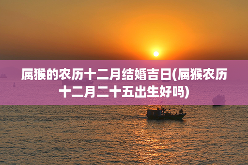 属猴的农历十二月结婚吉日(属猴农历十二月二十五出生好吗)第1张-八字查询