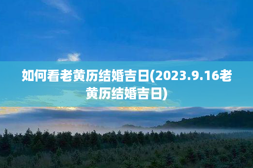 如何看老黄历结婚吉日(2023.9.16老黄历结婚吉日)第1张-八字查询