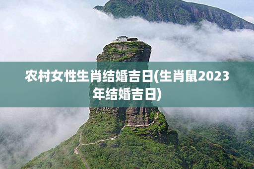 农村女性生肖结婚吉日(生肖鼠2023年结婚吉日)第1张-八字查询