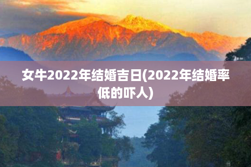 女牛2022年结婚吉日(2022年结婚率低的吓人)第1张-八字查询