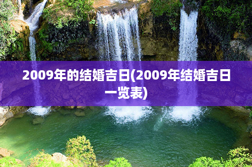 2009年的结婚吉日(2009年结婚吉日一览表)第1张-八字查询