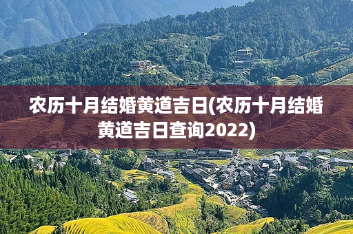 农历十月结婚黄道吉日(农历十月结婚黄道吉日查询2022)第1张-八字查询