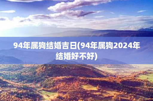 94年属狗结婚吉日(94年属狗2024年结婚好不好)第1张-八字查询