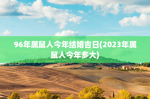 96年属鼠人今年结婚吉日(2023年属鼠人今年多大)第1张-八字查询