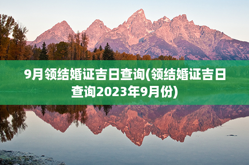 9月领结婚证吉日查询(领结婚证吉日查询2023年9月份)第1张-八字查询