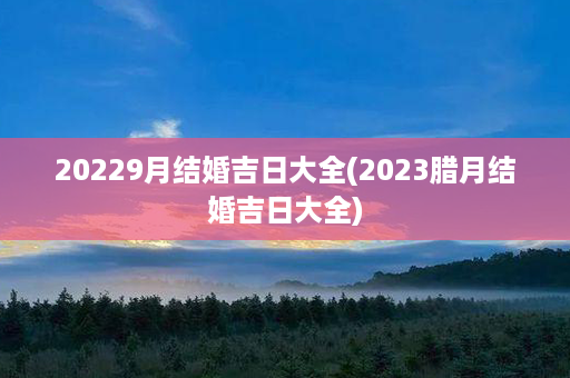 20229月结婚吉日大全(2023腊月结婚吉日大全)第1张-八字查询