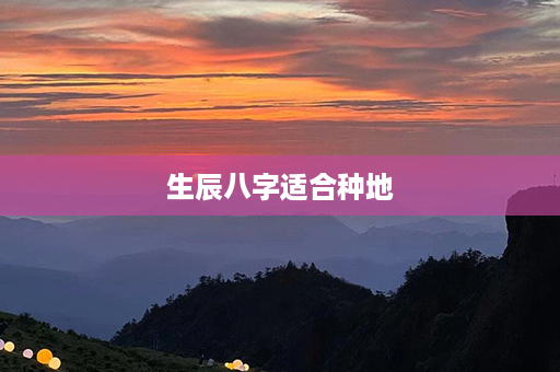 生辰八字适合种地第1张-八字查询