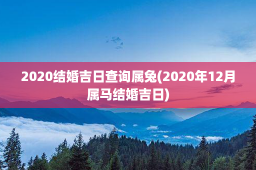 2020结婚吉日查询属兔(2020年12月属马结婚吉日)第1张-八字查询