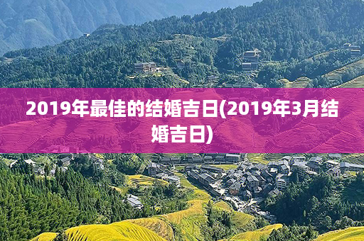 2019年最佳的结婚吉日(2019年3月结婚吉日)第1张-八字查询