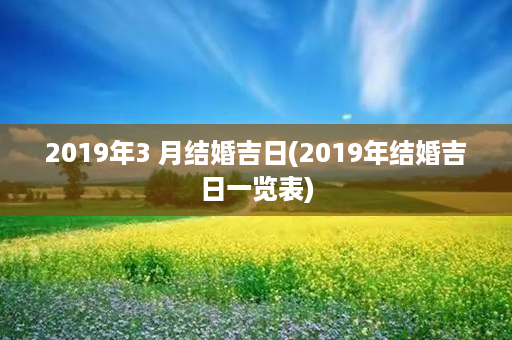 2019年3 月结婚吉日(2019年结婚吉日一览表)第1张-八字查询