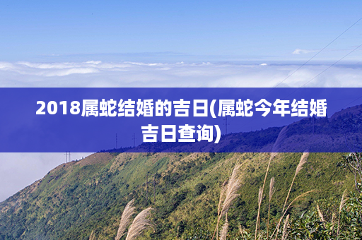 2018属蛇结婚的吉日(属蛇今年结婚吉日查询)第1张-八字查询