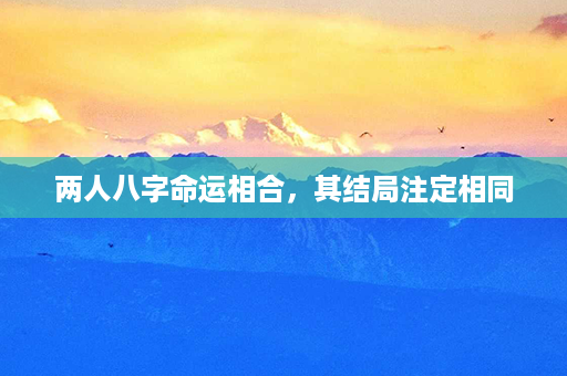 两人八字命运相合，其结局注定相同第1张-八字查询