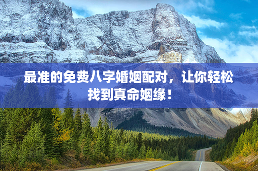 最准的免费八字婚姻配对，让你轻松找到真命姻缘！第1张-八字查询