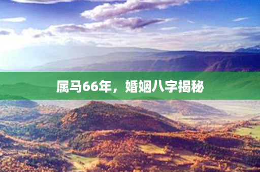 属马66年，婚姻八字揭秘第1张-八字查询