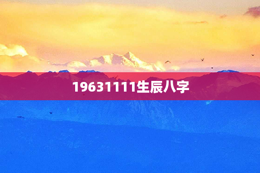 19631111生辰八字第1张-八字查询