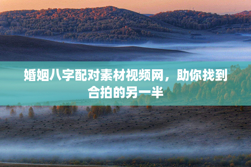 婚姻八字配对素材视频网，助你找到合拍的另一半第1张-八字查询