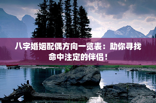 八字婚姻配偶方向一览表：助你寻找命中注定的伴侣！第1张-八字查询