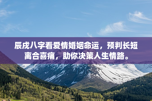 辰戌八字看爱情婚姻命运，预判长短离合喜痛，助你决策人生情路。第1张-八字查询