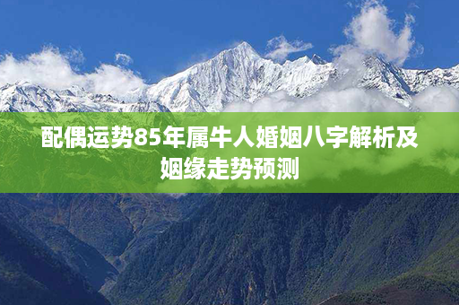 配偶运势85年属牛人婚姻八字解析及姻缘走势预测第1张-八字查询