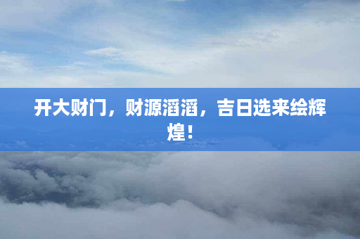 开大财门，财源滔滔，吉日选来绘辉煌！第1张-八字查询