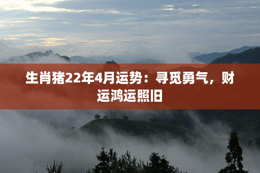 生肖猪22年4月运势：寻觅勇气，财运鸿运照旧第1张-八字查询