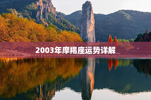 2003年摩羯座运势详解第1张-八字查询